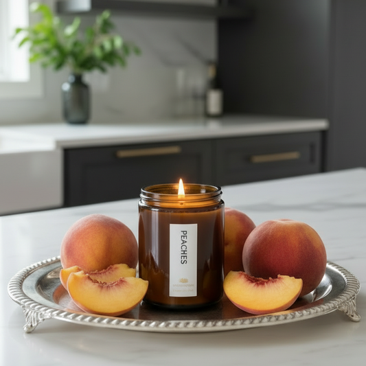 Peaches Scented Candle - Scented Candles - Charm Natural