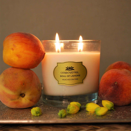 Peaches on Fire! Luxury Scented Candle - Scented Candles - Charm Natural