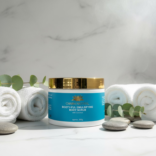 Booty-Ful Emulsifying Body Scrub - Exfoliating Sugar Scrub - Body and Hair - Charm Natural