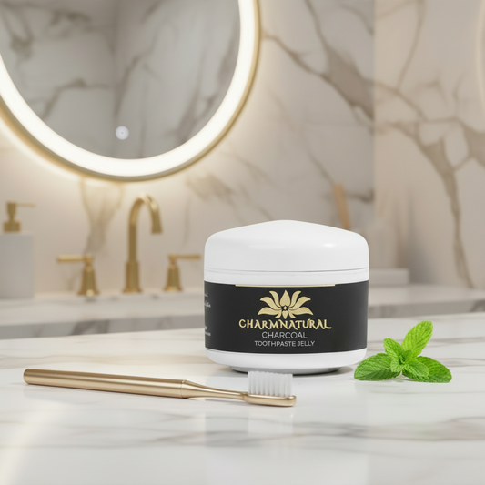 Charcoal Toothpaste Jelly - Fluoride-Free pH Balanced - Body and Hair - Charm Natural