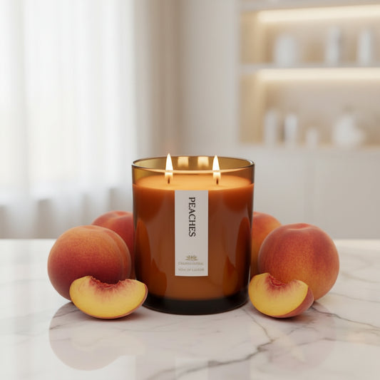Peaches Scented Candle - Scented Candles - Charm Natural