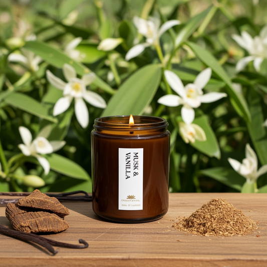 Musk & Vanilla Scented Candle - Scented Candles - Charm Natural