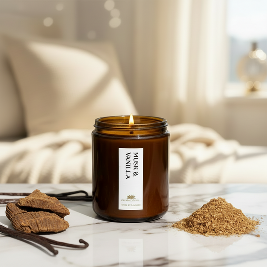 Musk & Vanilla Scented Candle - Scented Candles - Charm Natural