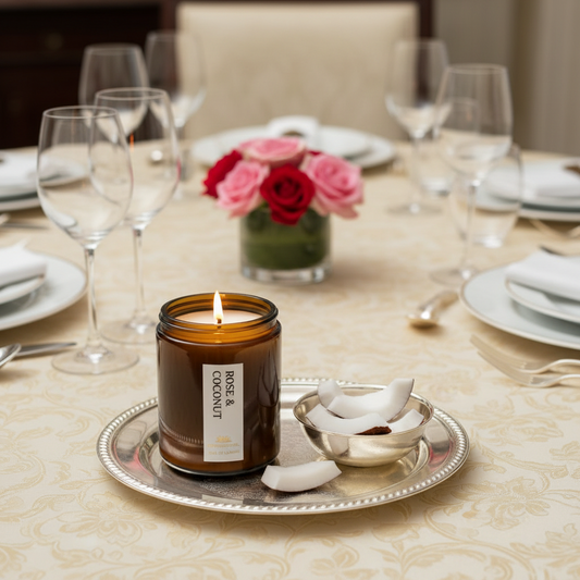 Rose & Coconut Scented Candle - Scented Candles - Charm Natural