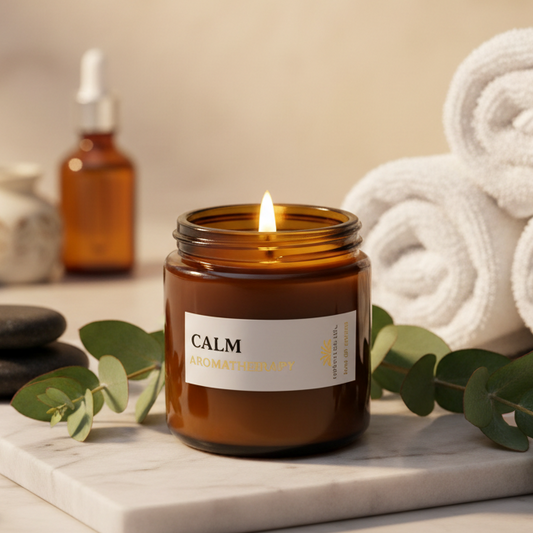 CALM - Aromatherapy Candle - Lavender | Cedarwood | Geranium | Patchouli - Scented Candles - Charm Natural