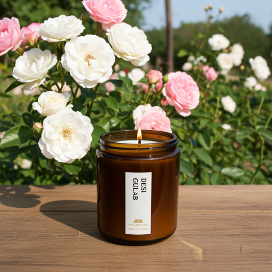 Desi Gulaab Scented Candle - Scented Candles - Charm Natural