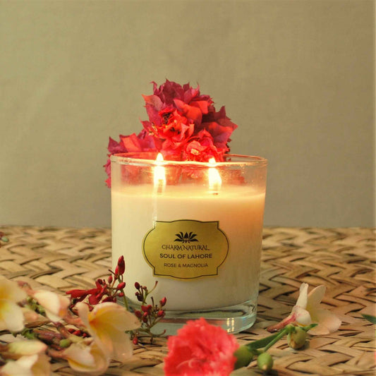 Rose & Magnolia - Luxury Scented Candle - Scented Candles - Charm Natural