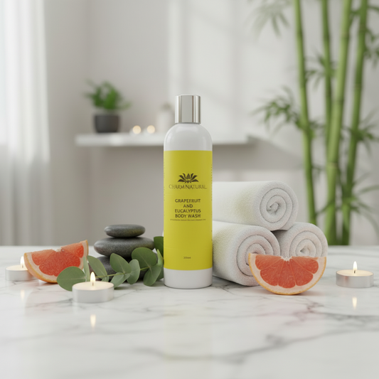 Grapefruit & Eucalyptus Organic Body Wash - Sulfate-Free Cleanser - Body and Hair - Charm Natural