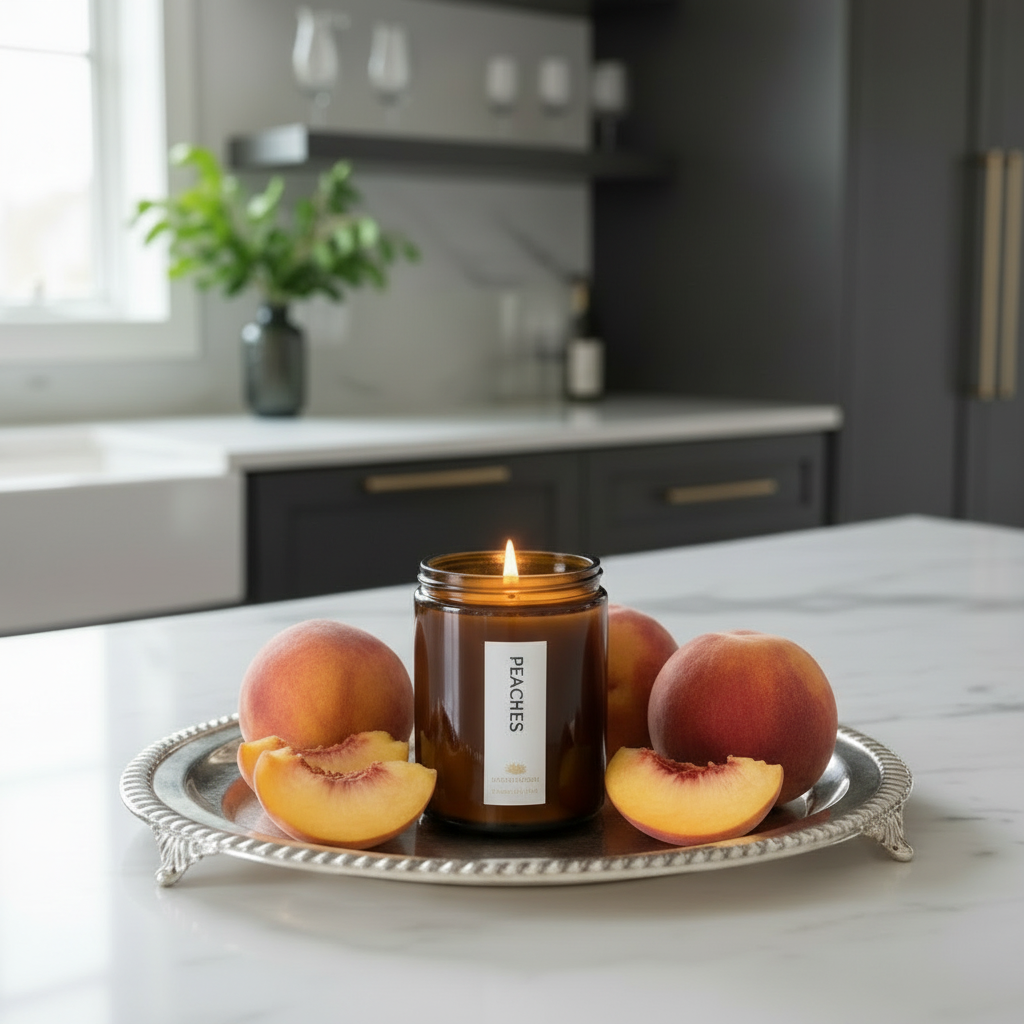 Peaches Scented Candle - Scented Candles - Charm Natural