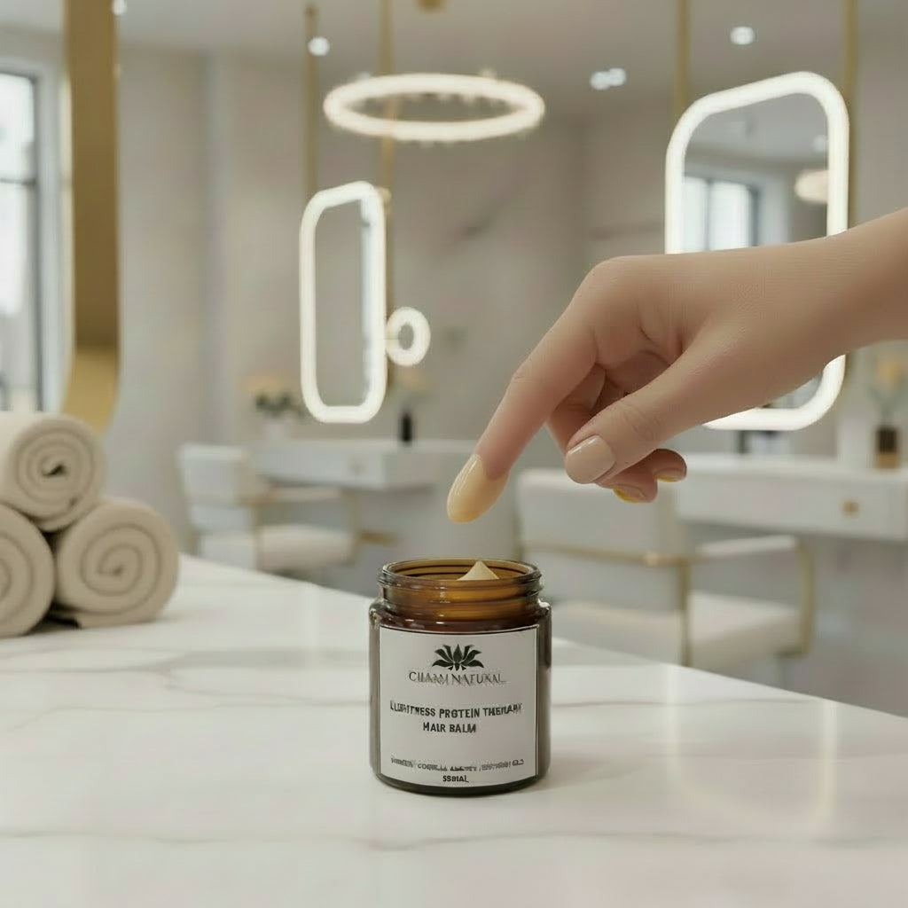 Lushtress Protein Therapy Hair Balm - Deep Conditioning Treatment - Body and Hair - Charm Natural