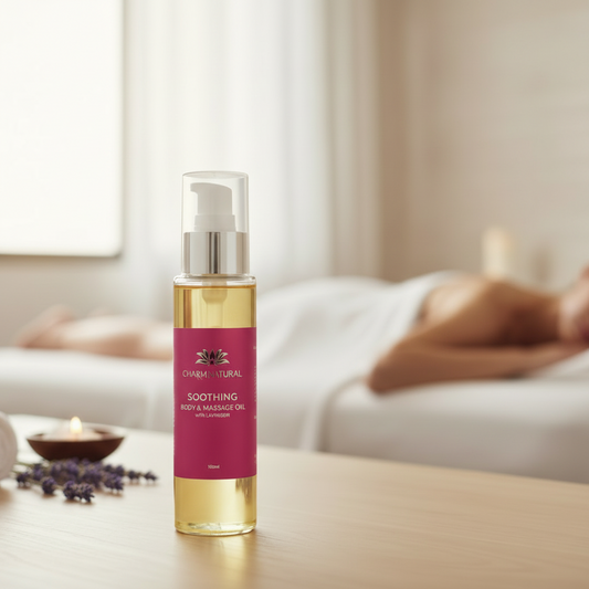 Soothing Body & Massage Oil - Organic Moisturizing Treatment - Body and Hair - Charm Natural