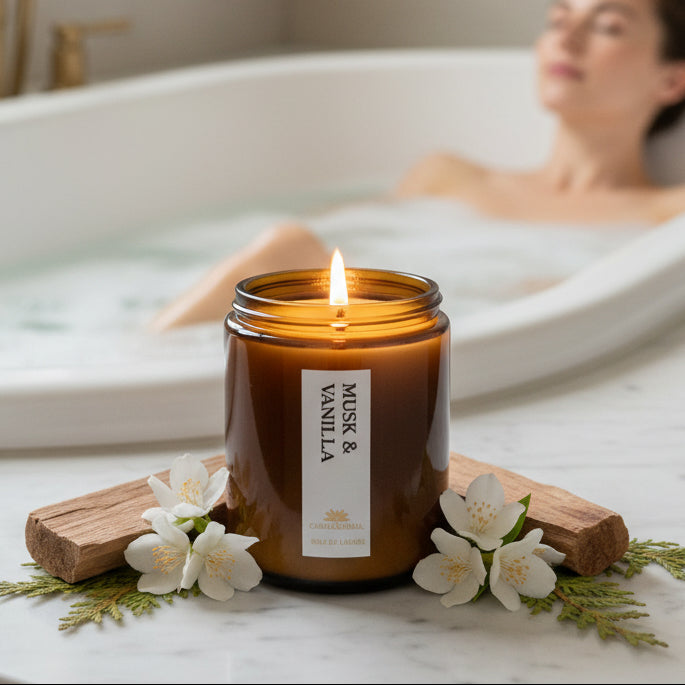 Musk & Vanilla Scented Candle - Scented Candles - Charm Natural