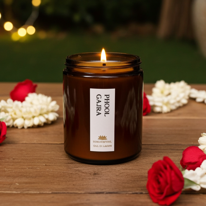 Phool Gajra Scented Candle - Scented Candles - Charm Natural