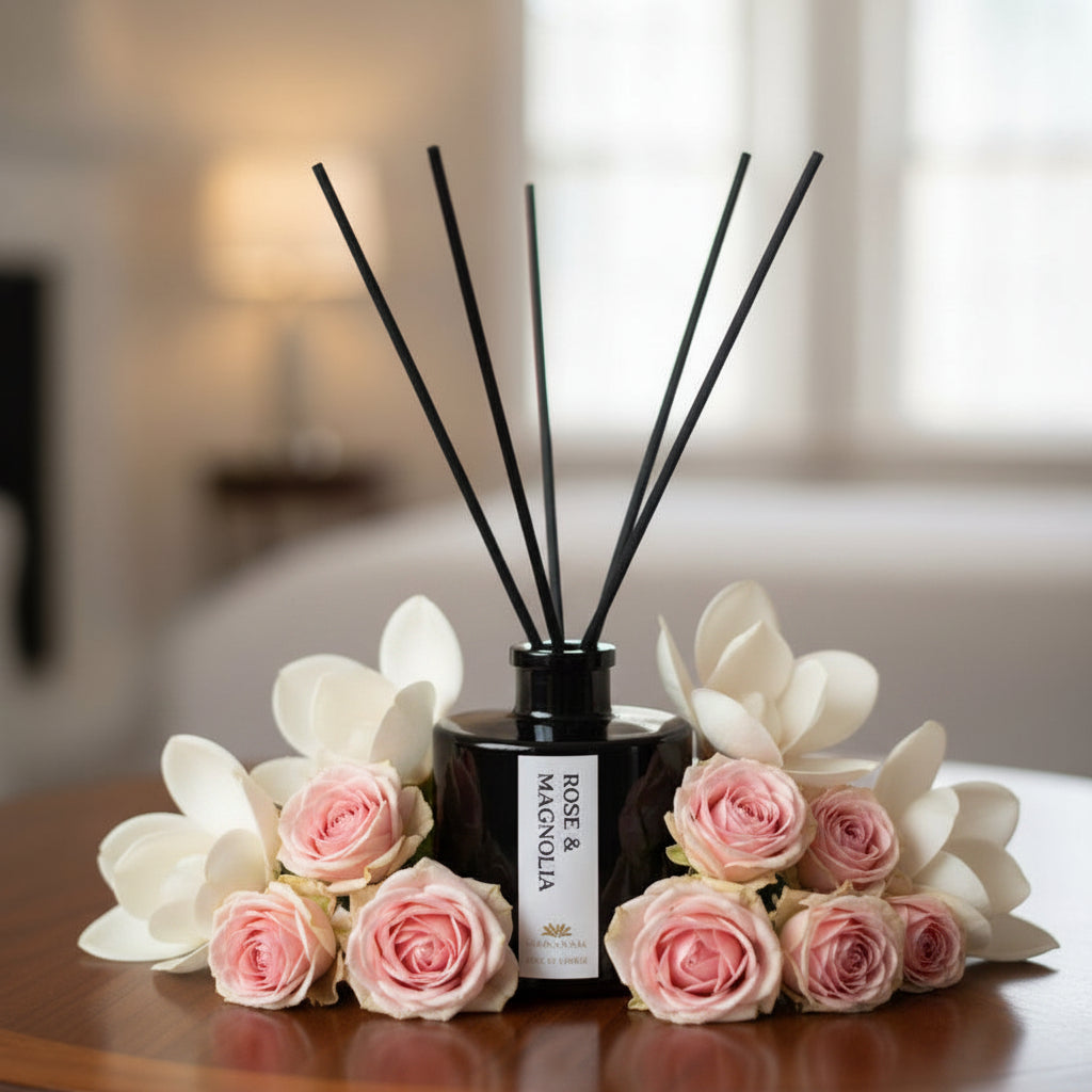 Rose & Magnolia Reed Diffuser - Fragrance Diffusers - Charm Natural