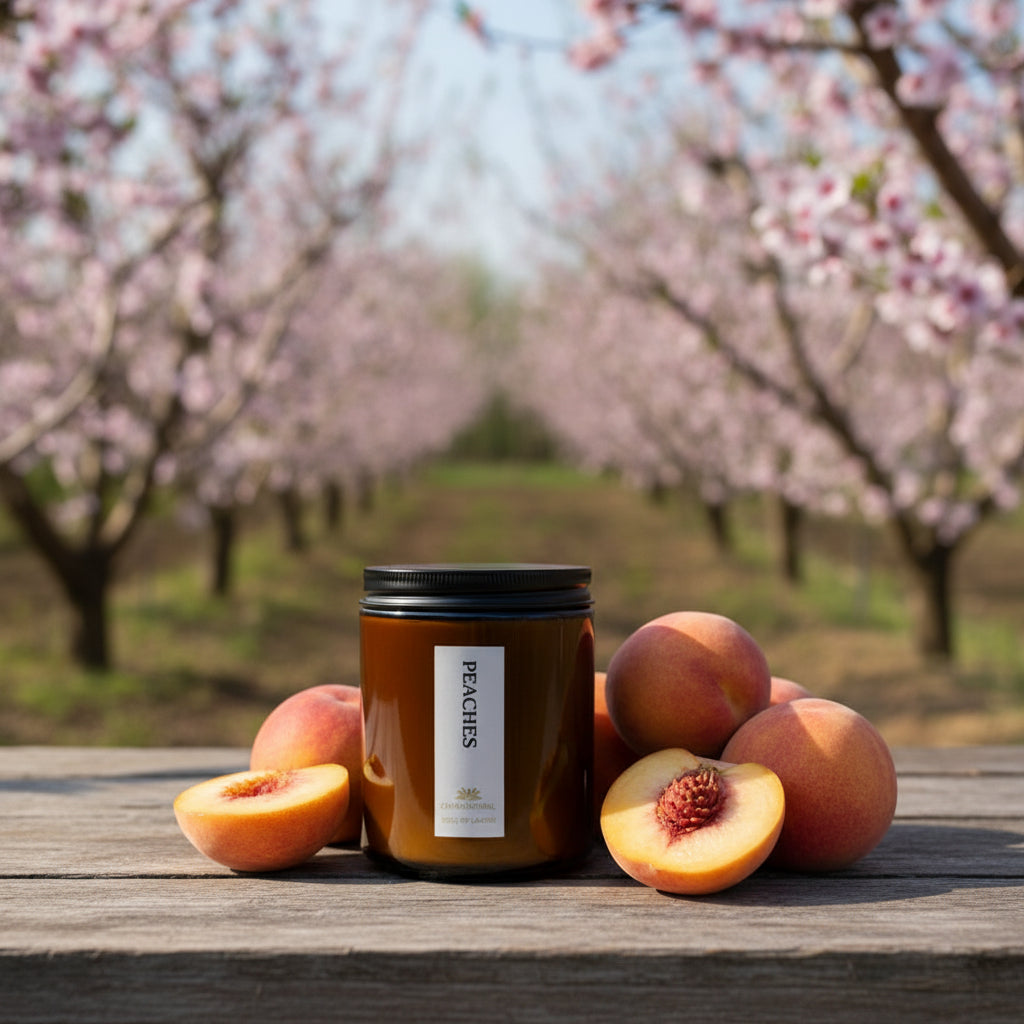 Peaches Scented Candle - Scented Candles - Charm Natural