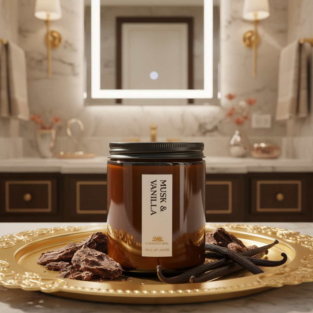 Musk & Vanilla Scented Candle - Scented Candles - Charm Natural