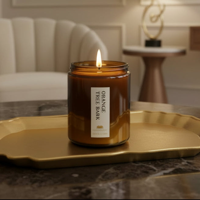 Orange Tree Bark Scented Candle - Scented Candles - Charm Natural