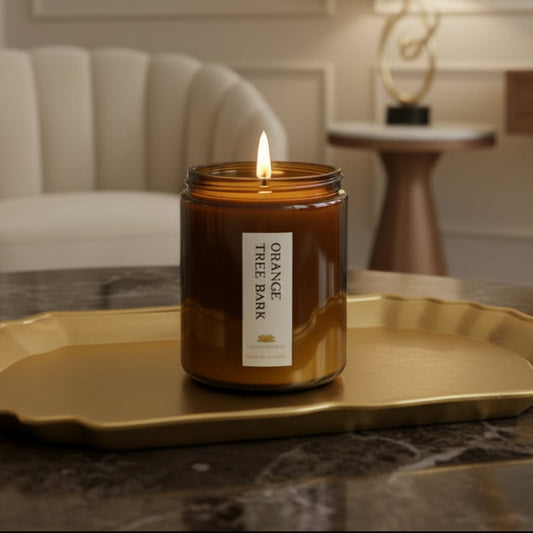 Orange Tree Bark Scented Candle - Scented Candles - Charm Natural