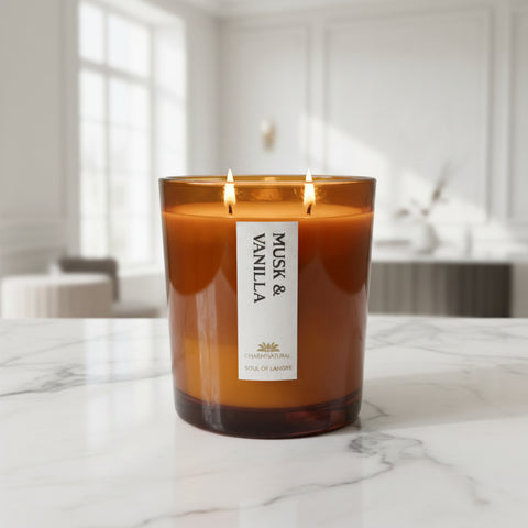 Musk & Vanilla Scented Candle - Scented Candles - Charm Natural
