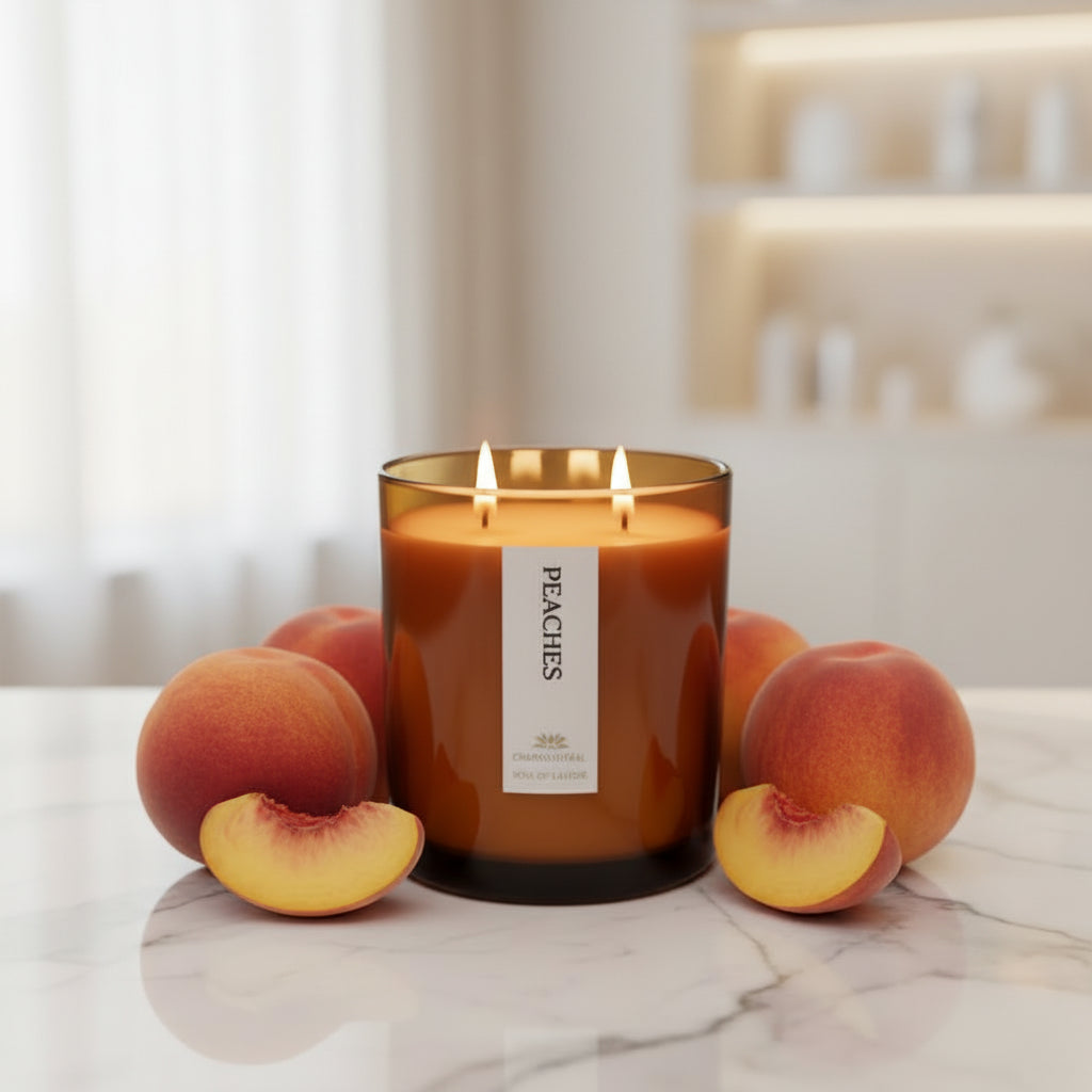 Peaches Scented Candle - Scented Candles - Charm Natural