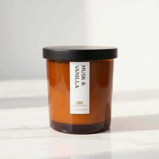 Musk & Vanilla Scented Candle - Scented Candles - Charm Natural