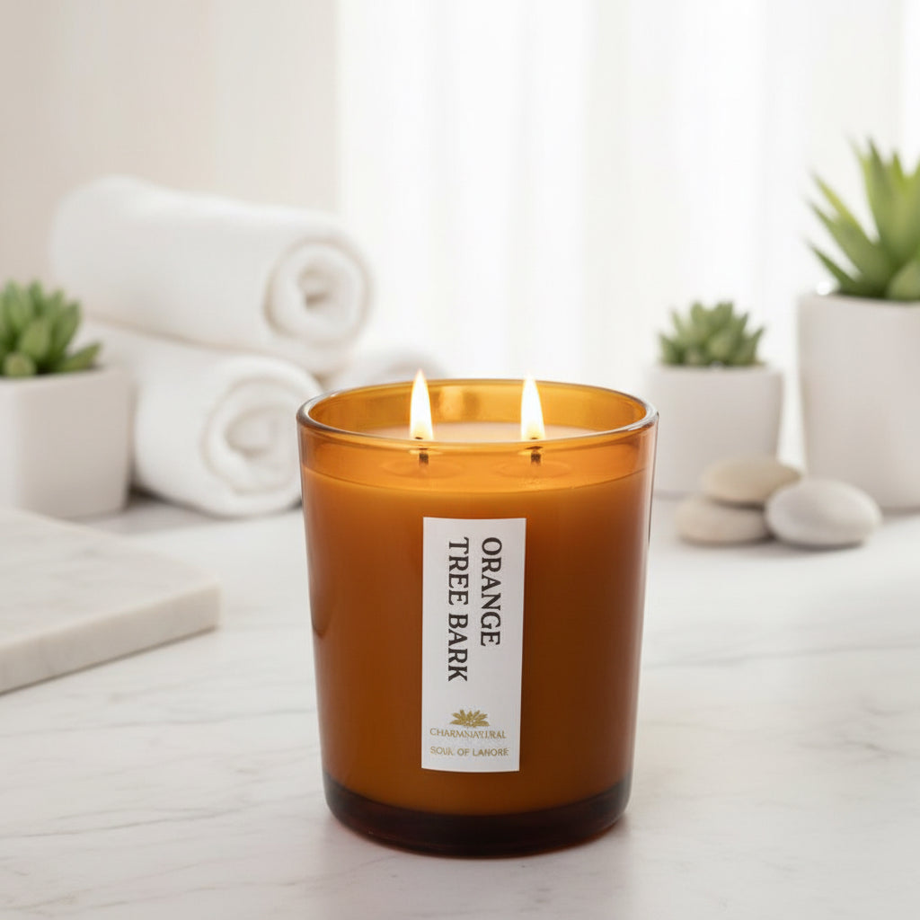 Orange Tree Bark Scented Candle - Scented Candles - Charm Natural