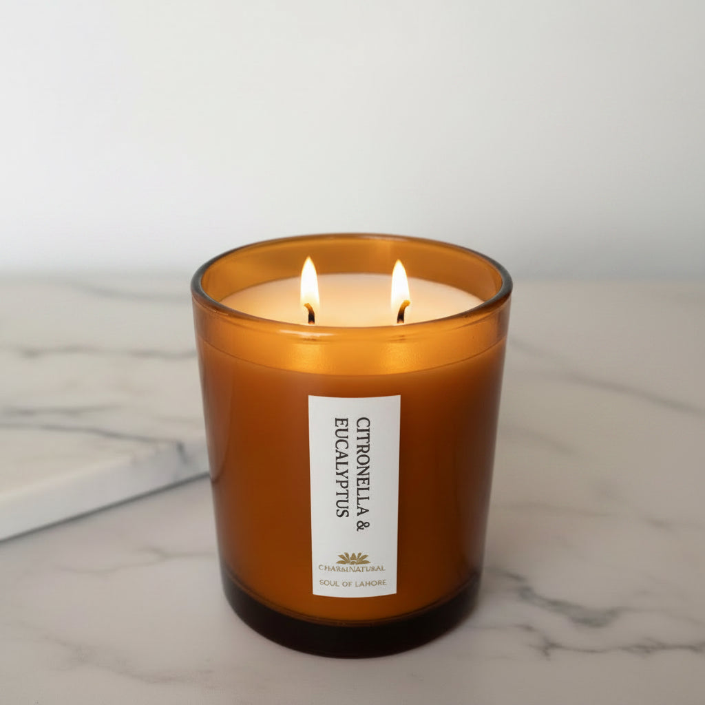 Citronella & Eucalyptus - Mosquito Repellent Candle - Scented Candles - Charm Natural