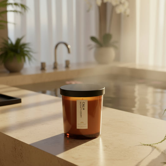 CALM - Aromatherapy Candle - Lavender | Cedarwood | Geranium | Patchouli - Scented Candles - Charm Natural