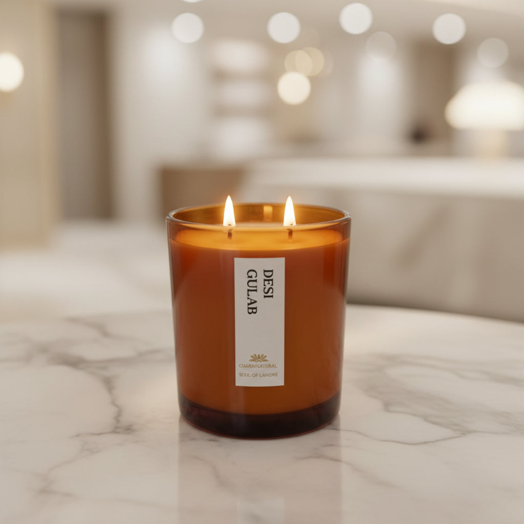 Desi Gulab Scented Candle - Scented Candles - Charm Natural