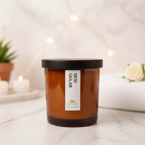 Desi Gulab Scented Candle - Scented Candles - Charm Natural