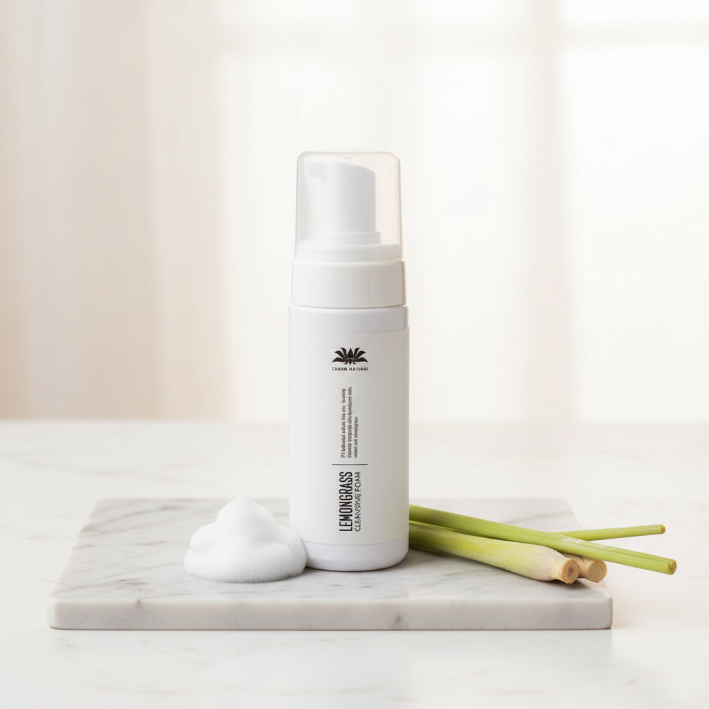 Lemongrass Cleansing Foam- Gentle Sulfate-Free Cleanser - Skin Care - Charm Natural