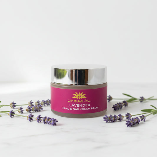 Organic Lavender Hand & Nail Cream Balm - Deep Moisturizing Treatment - Body and Hair - Charm Natural