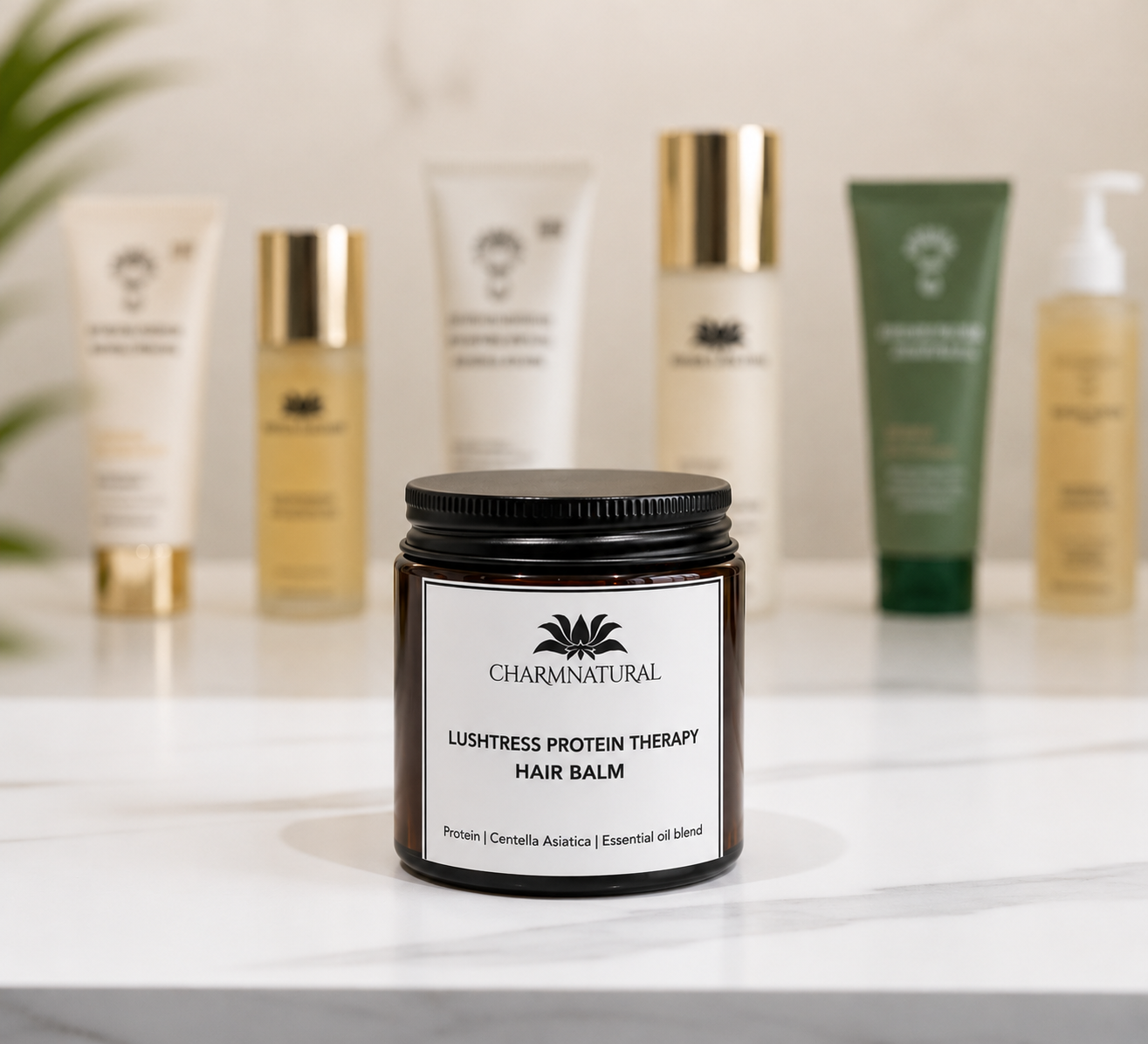Lushtress Protein Therapy Hair Balm - Deep Conditioning Treatment - Body and Hair - Charm Natural