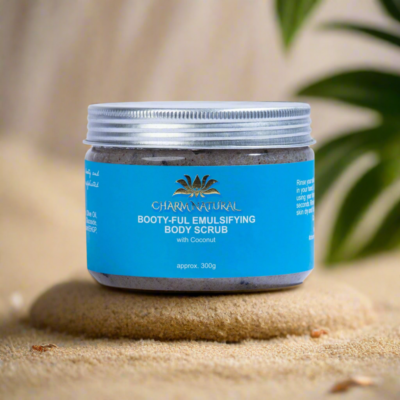 Booty-Ful Emulsifying Body Scrub - Exfoliating Sugar Scrub with AHA & BHA | Charm Natural