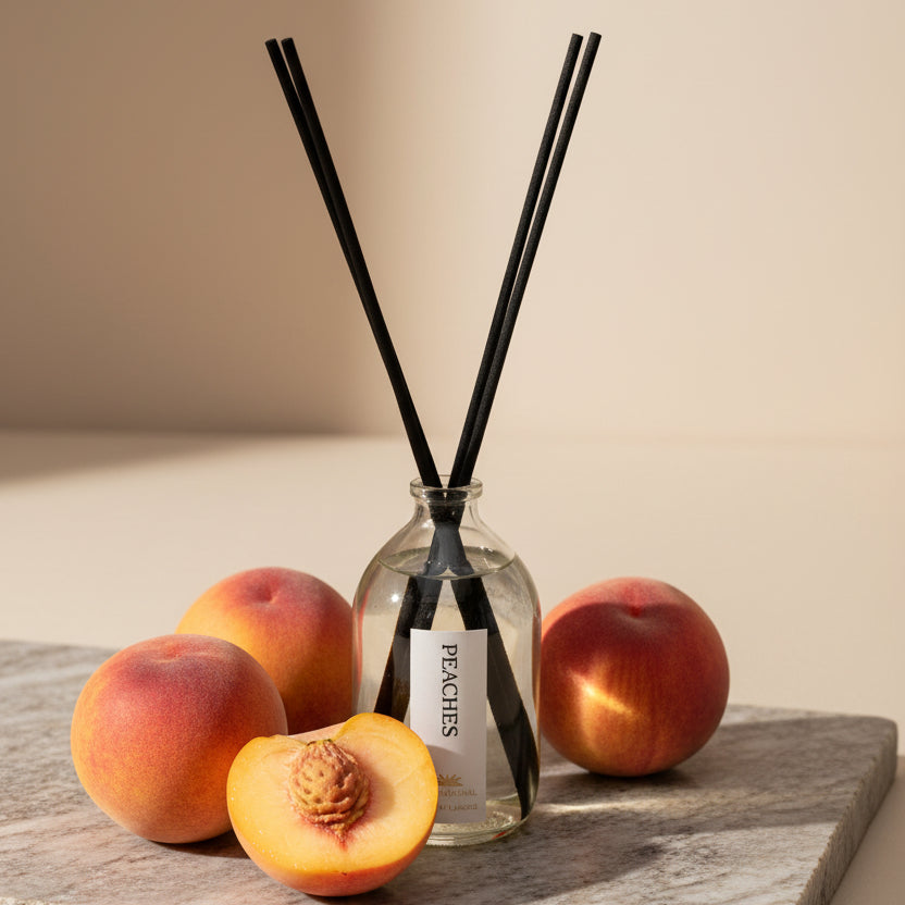Peaches on Fire Reed Diffuser - Fragrance Diffusers - Charm Natural