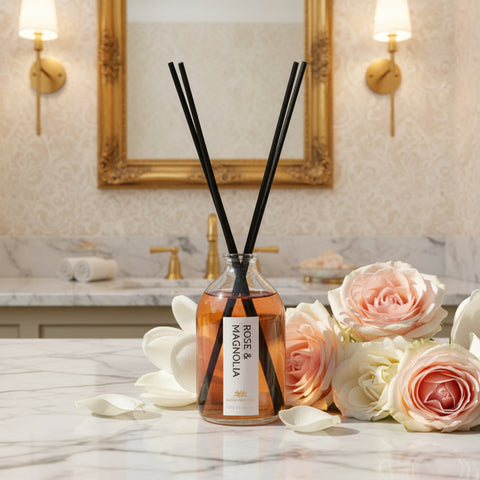 Rose & Magnolia Reed Diffuser - Fragrance Diffusers - Charm Natural